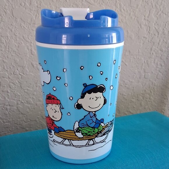 ZAK Winter Themed Peanuts Gang 12oz Drink Tumbler - Picture 1 of 16